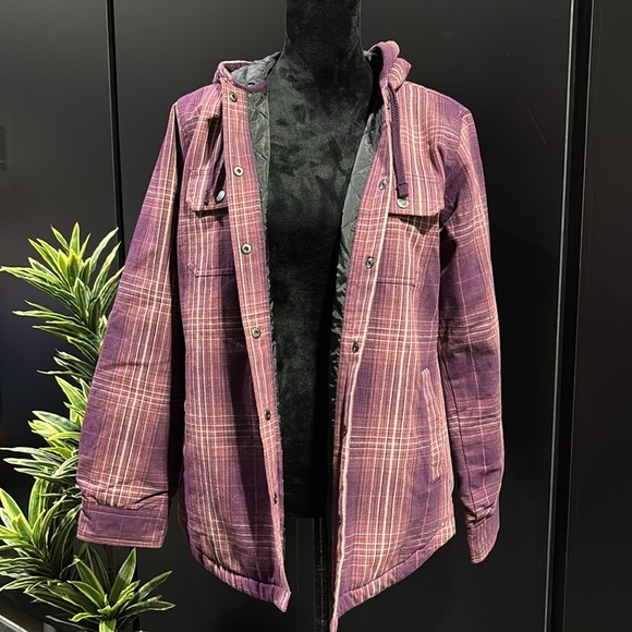 Ariat Rebar Flannel Hooded Shacket,shirt/jacket snap front,pockets,warm workwear - Picture 11 of 14